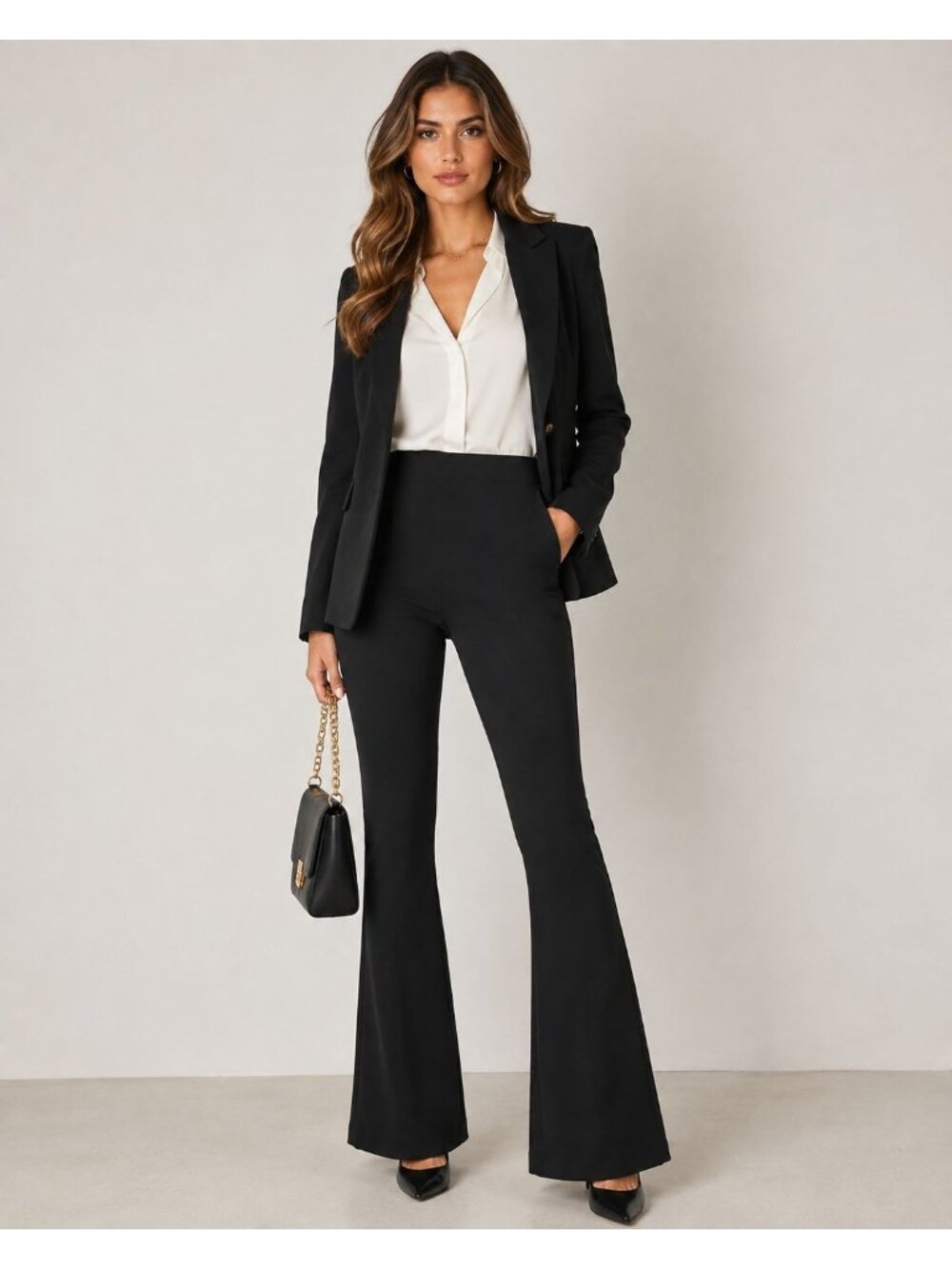 Lovers And Friends X Revolve Womens High-Waisted Flared Pants Small Black